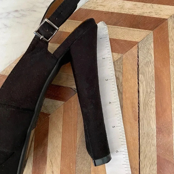 VINTAGE - Y2K Flatform Black Vegan Leather Suede Sandals - Picture 5 of 5